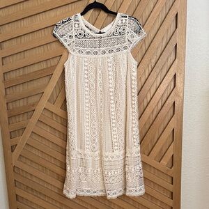 Maeve Cream Lace Midi Dress